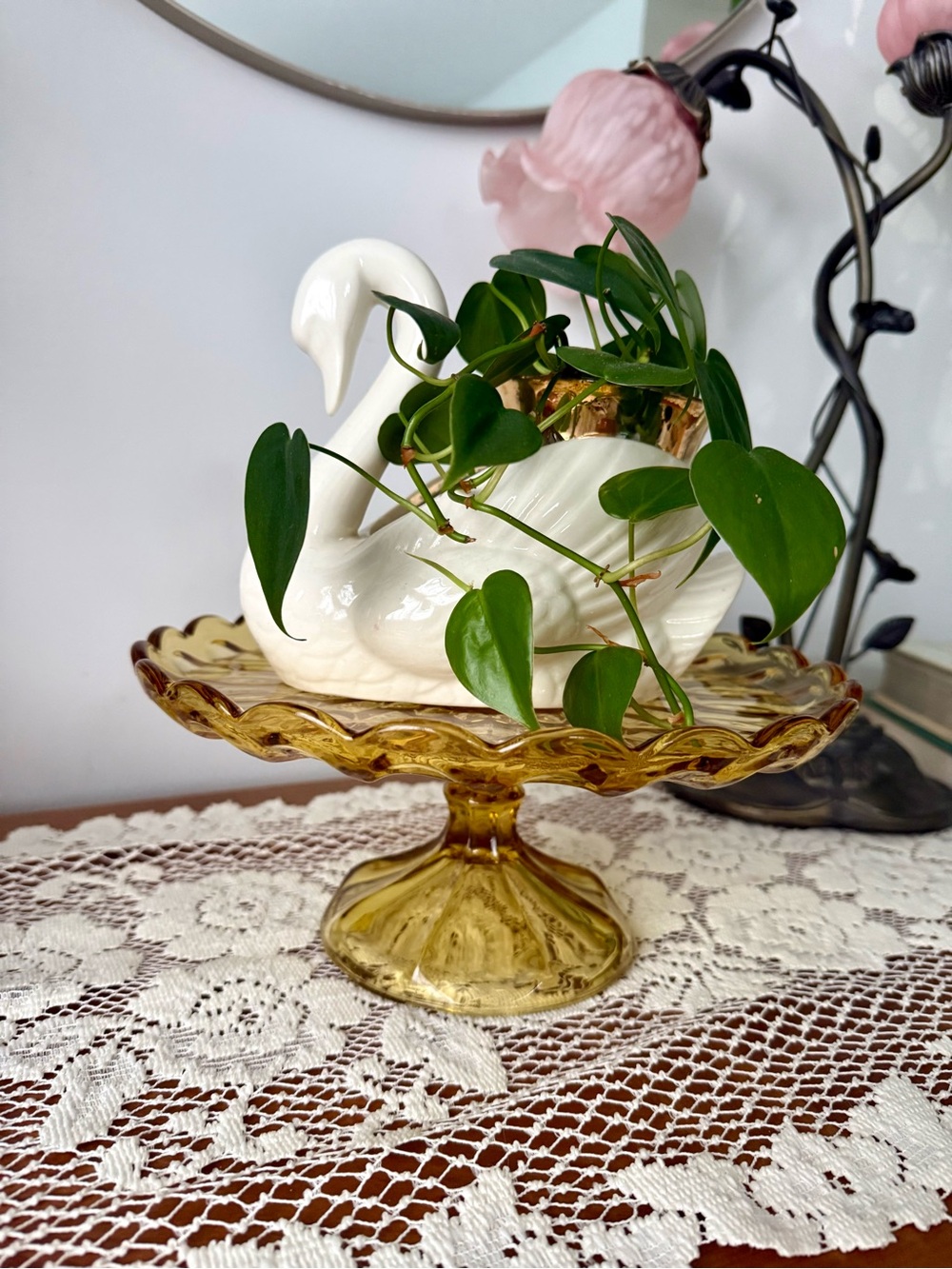 Anchor Hocking Amber Cake Stand